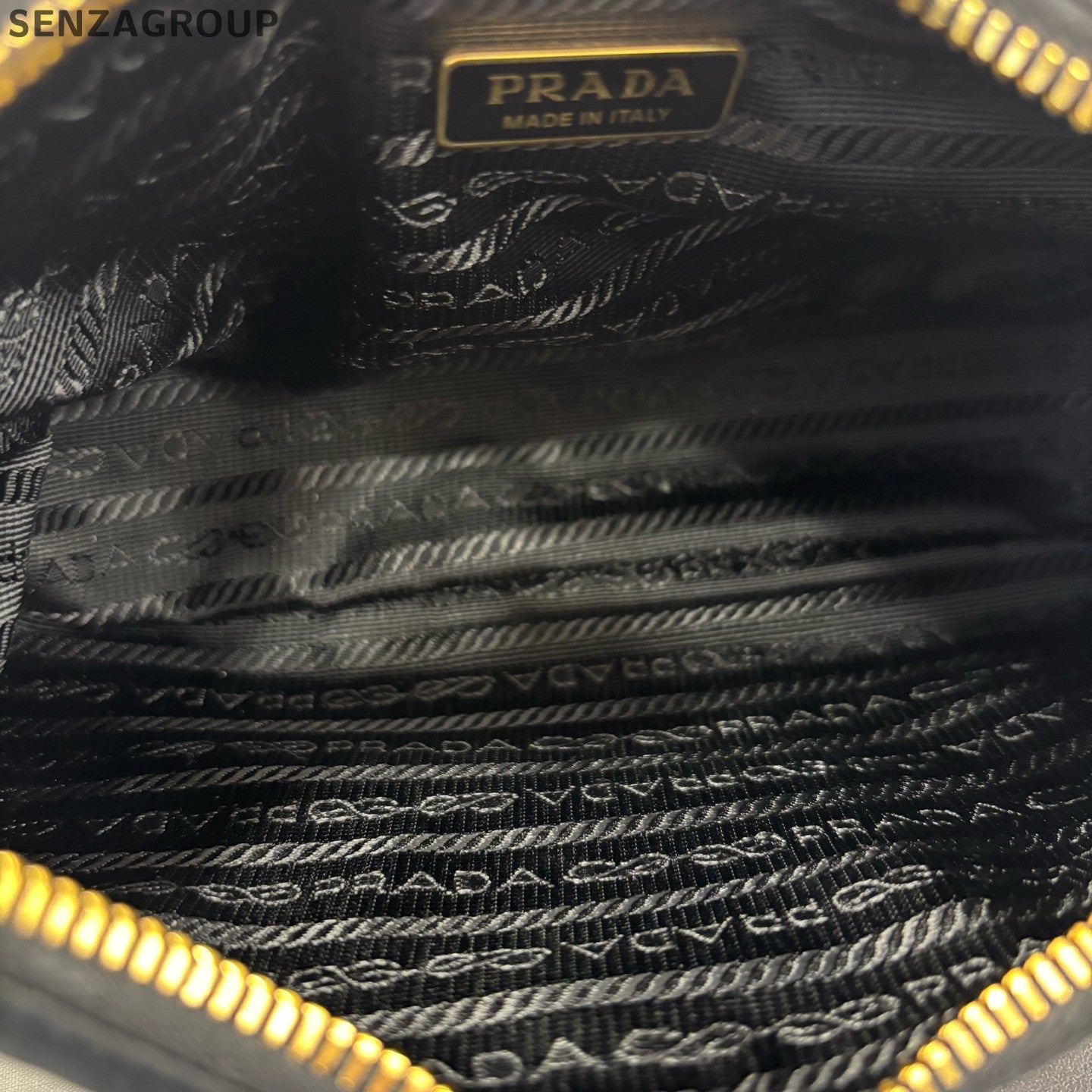 Prada Re-Edition Chain Shoulder Bag Black Gold Classic Women's