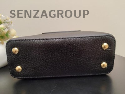 Louis Vuitton Capucines Mini Black Gold Handbag Classic Fashion Women