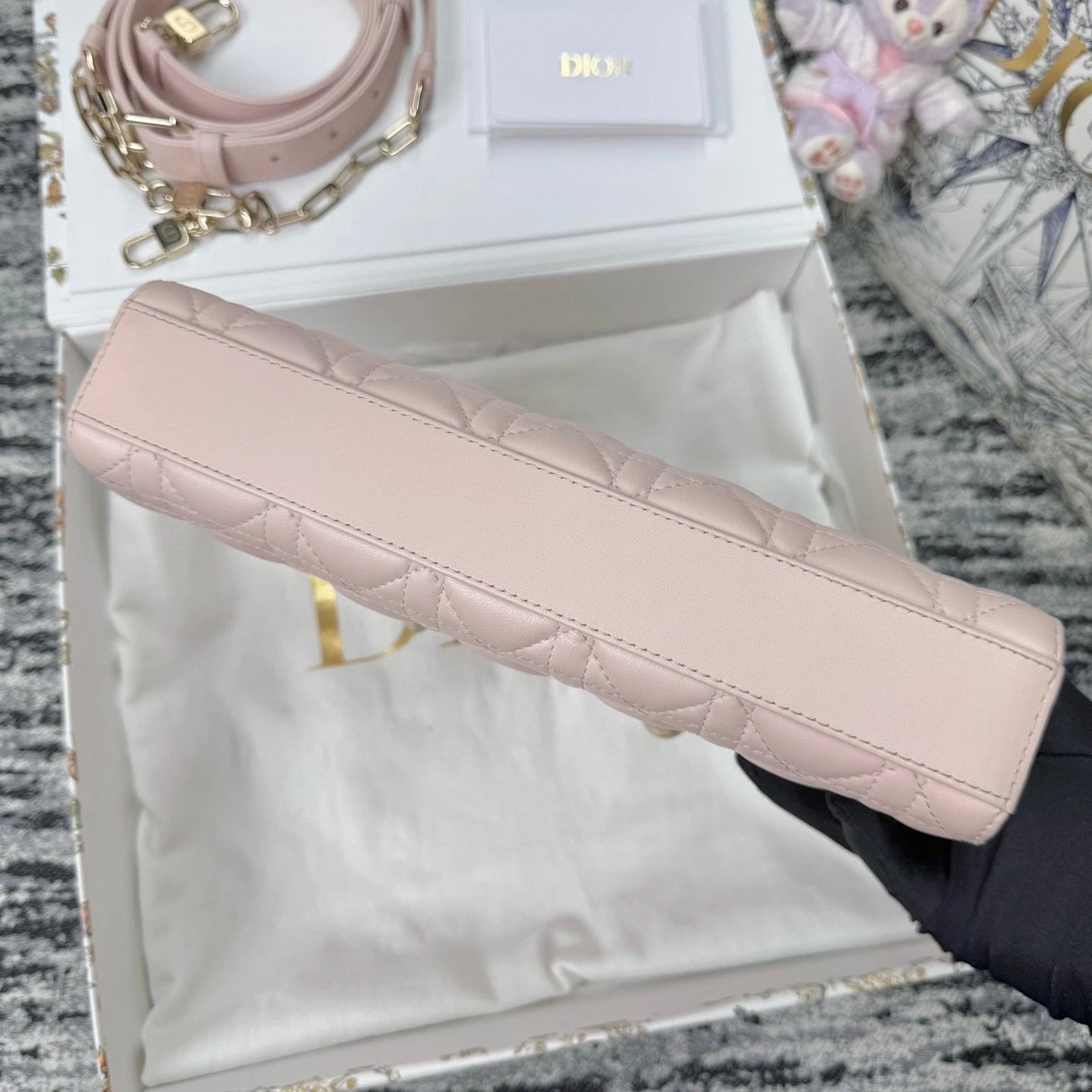 New Dior Calfskin Djoy Medium Lady Dior Pink Shoulder Bag For Women