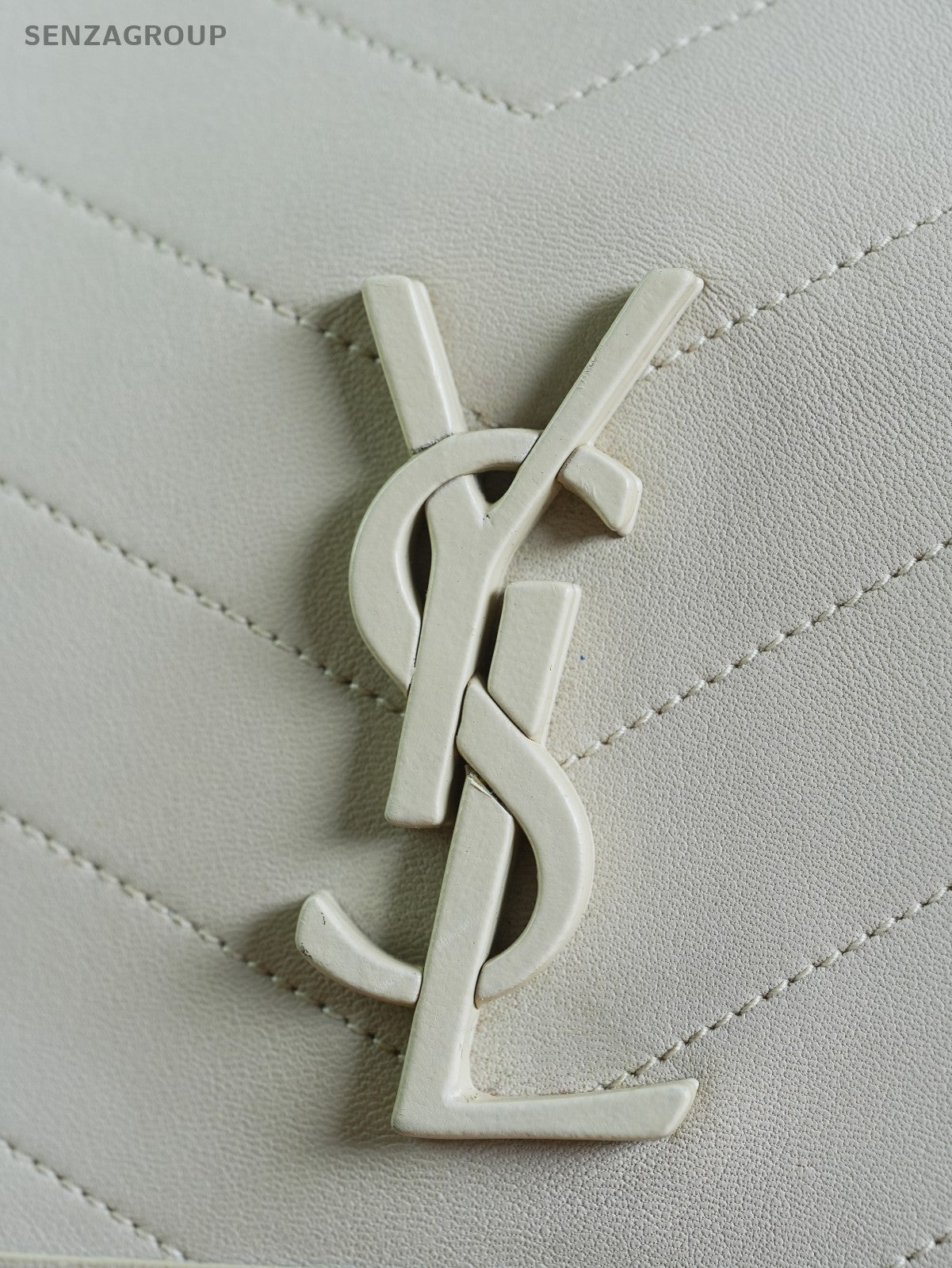 Saint Laurent YSL Niki medium White with gold Leather Shoulder Crossbody bag
