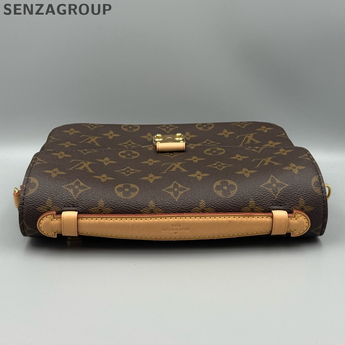 Louis Vuitton Monogram Canvas Pochette Metis Crossbody Bag Brown Gold