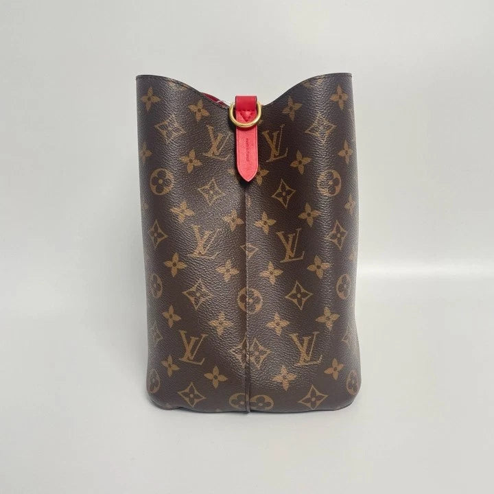 Louis Vuitton NeoNoe Monogram Canvas Medium Red Bucket Bag For Women