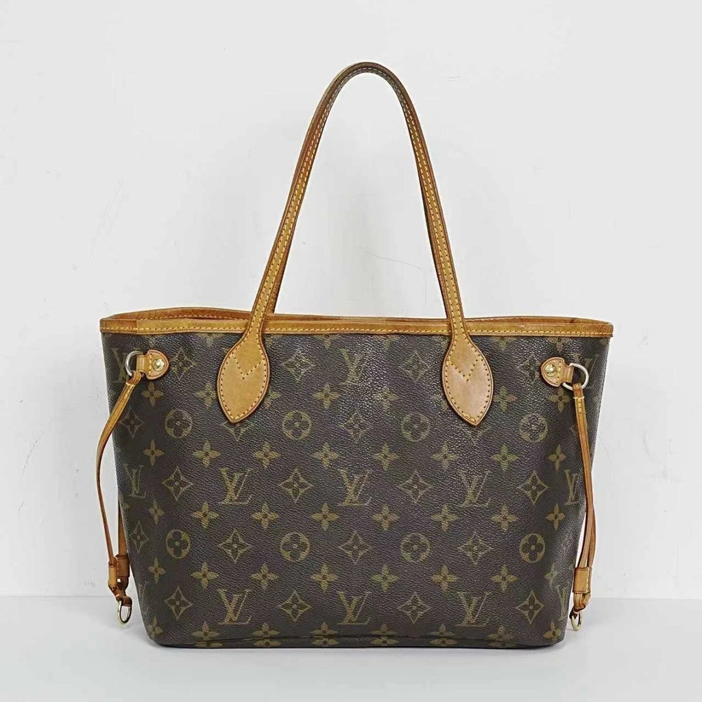 Louis Vuitton Neverfull Small Monogram Canvas Leather Tote Bag For Women
