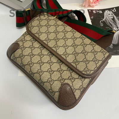 Gucci GG Supreme Crossbody Bag Chest Bag Beige Brown Unisex