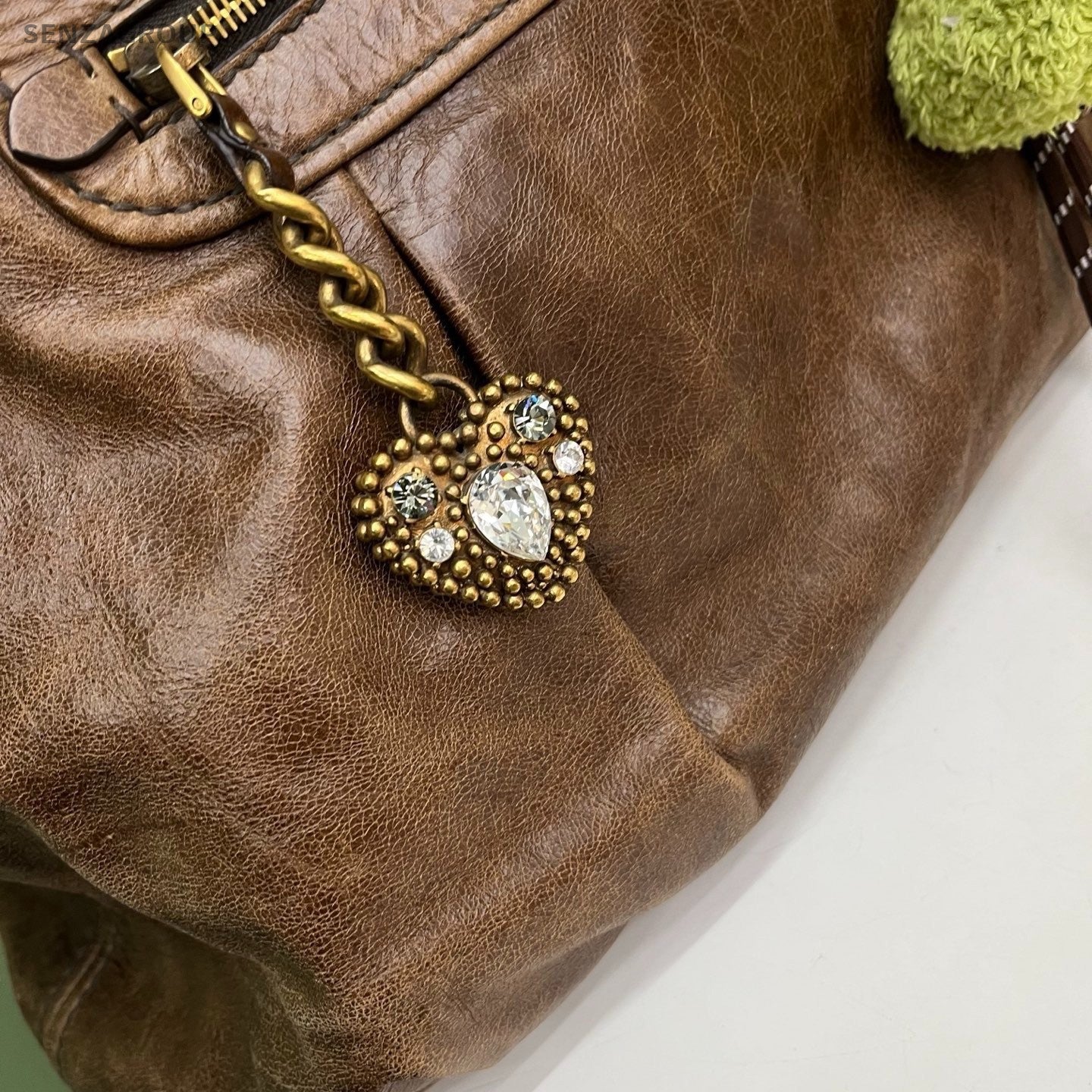 Miu Miu Coffer 2Way Crossbody Top Handle Bag Brown Gold Women Classic Fashion