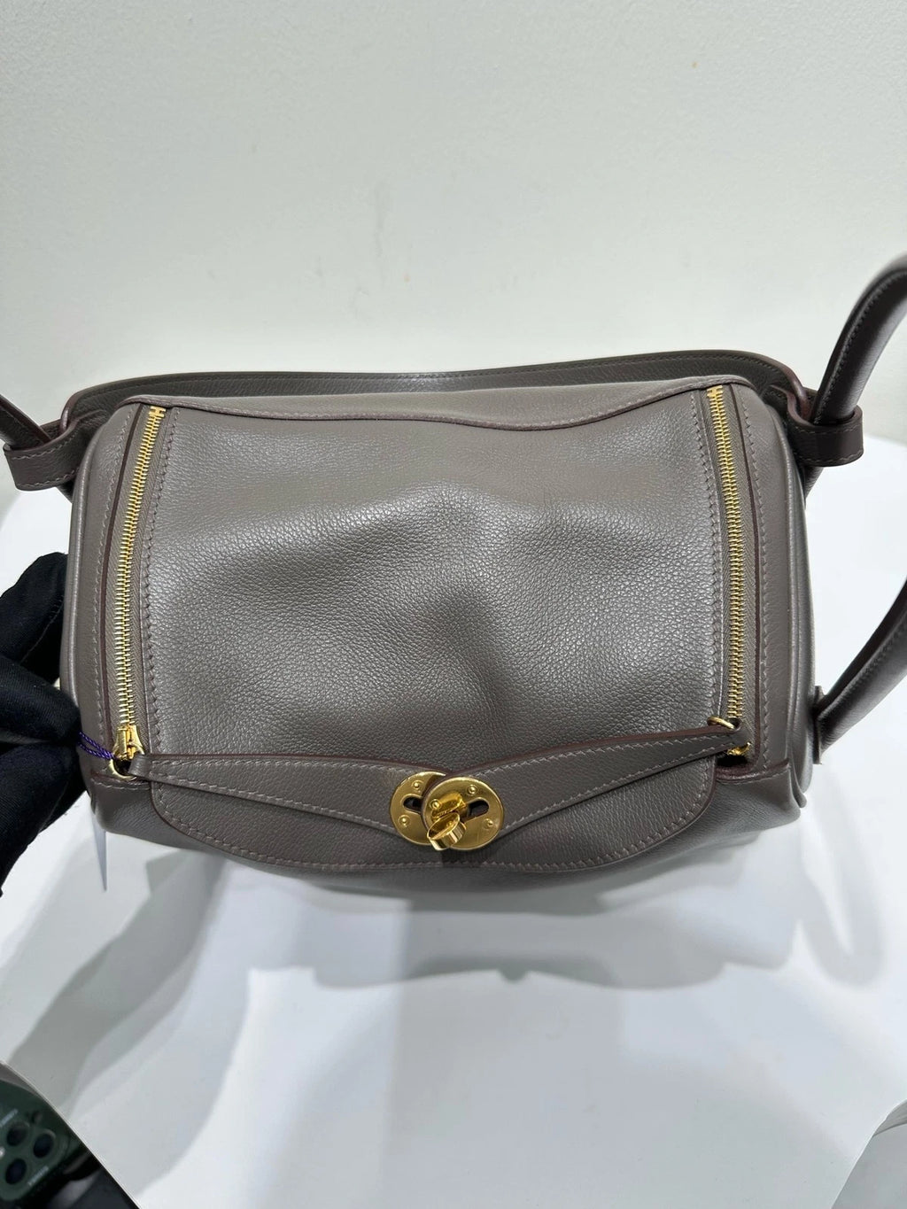 Pre-owned Hermes Lindy 26 Evercolor Leather Women Top Handle Bag