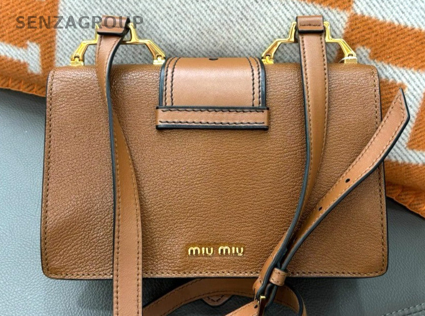 Miumiu SunFlower Gemstone bag golden brown Women Crossbody Shoulder bag