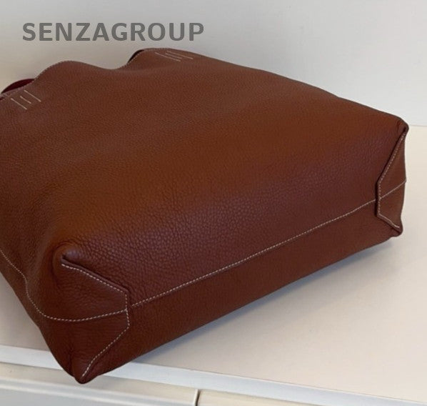 Hermes Double Sens35 Tote Shoulder Bag Brown Red Used Women Classic