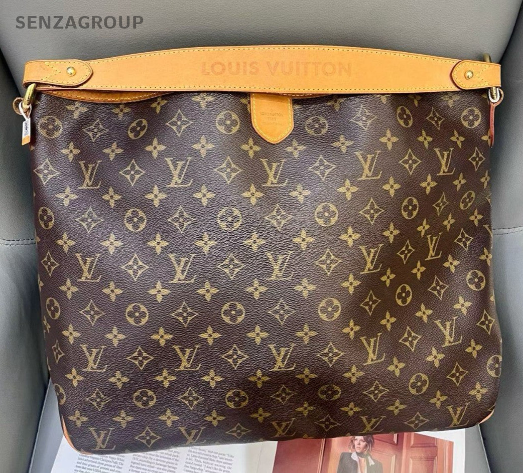 Louis Vuitton Delightful MM Monogram Shoulder Bag Brown Gold Women Classic