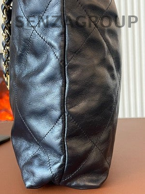 Chanel 22 Bag Small Black Gold Quilted Calfskin Chain Shoulder Bag