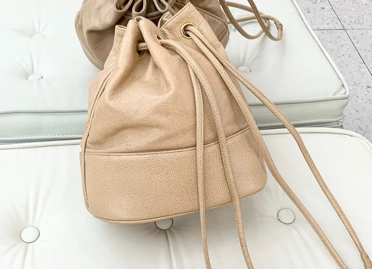 Chanel Calfskin 2Ways Bucket Shoulder Bag Crossbody Bag Women S