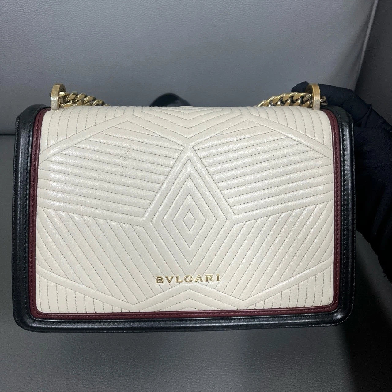 Bvlgari Limited Large White Snake Head Shoulder Crossbody Bag For Women