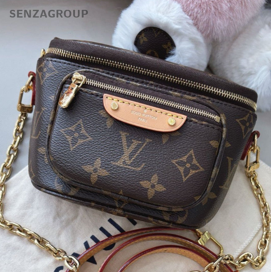 Louis Vuitton Bumbag Monogram Shoulder Bag Crossbody Brown Gold Women Classic