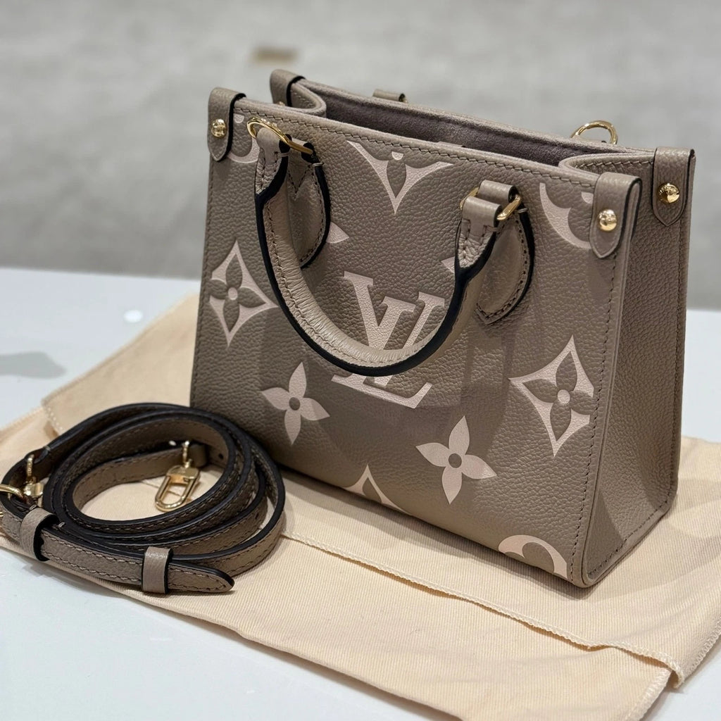 Louis Vuitton Onthego BB Gray Tote Bag For Women