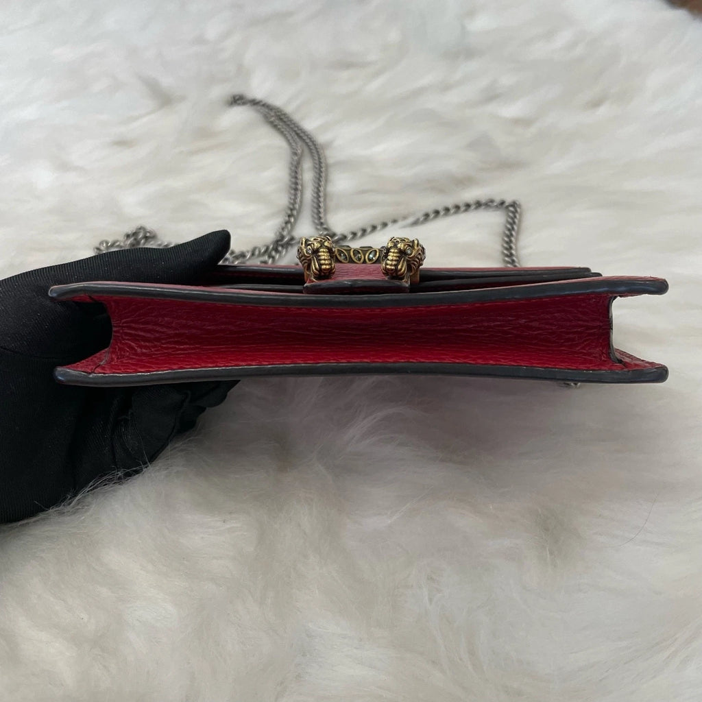 Gucci Dionysus Red Silver Shoulder Bag Crossbody Excellent