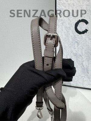 Prada Grey Silver Buckle Bat Smile Bag Classic Women's Handbag