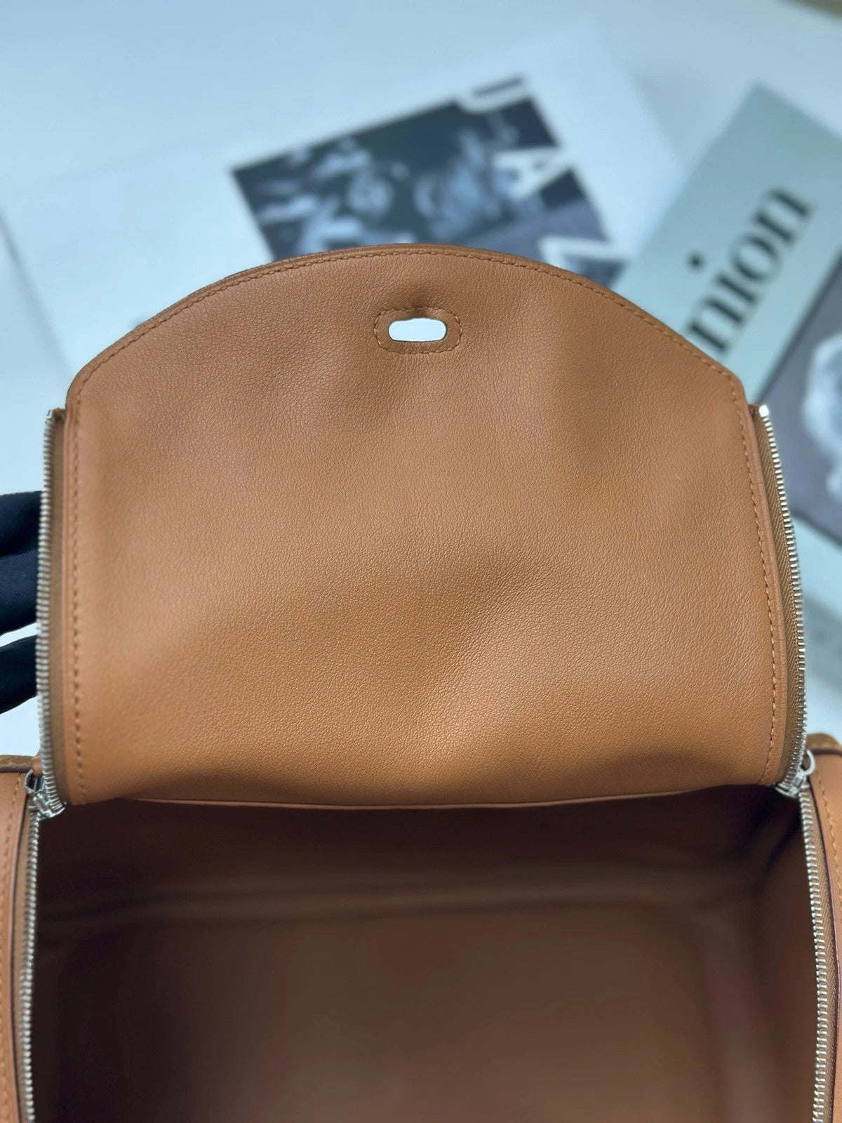 Excellent Condition Hermes Lindy26 Suede Brown Handbag Shoulder Bag Silver