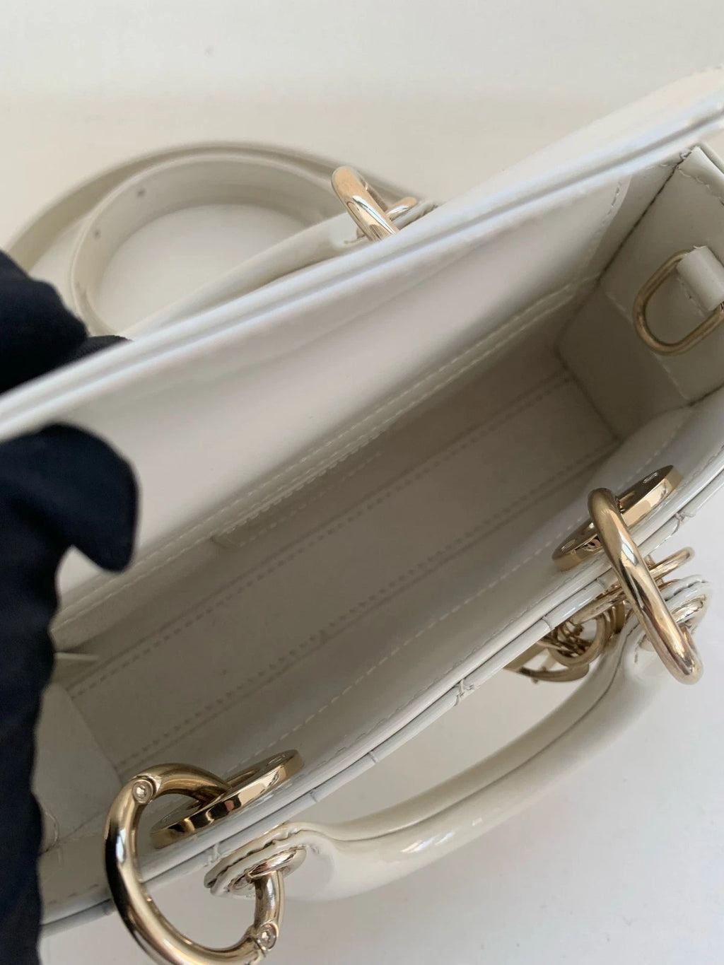Dior Lady Dior Leather Top Handle Excellent