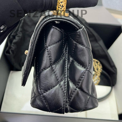 Chanel 22A Coco Handle Mini Black Gold Handbag Shoulder Crossbody Bag