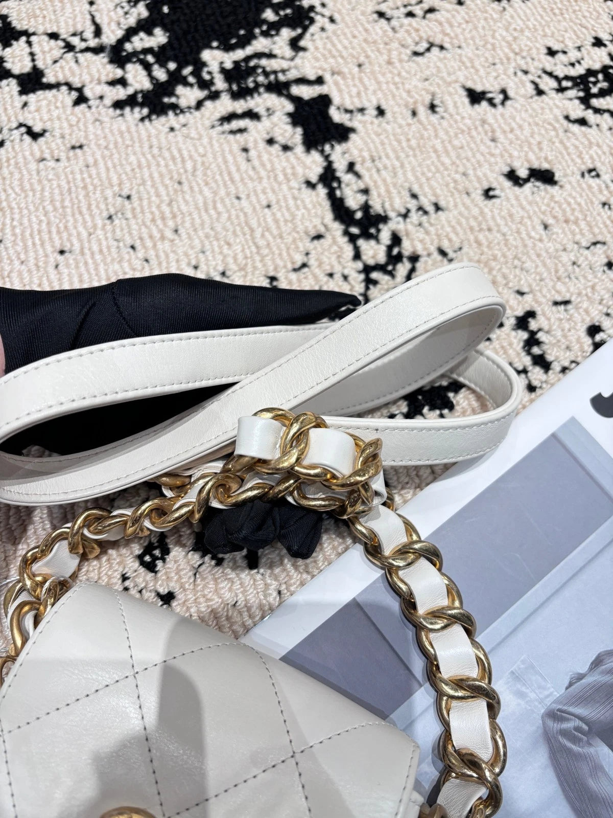 CHANEL White Mini Square Flap Crossbody Bag For Women