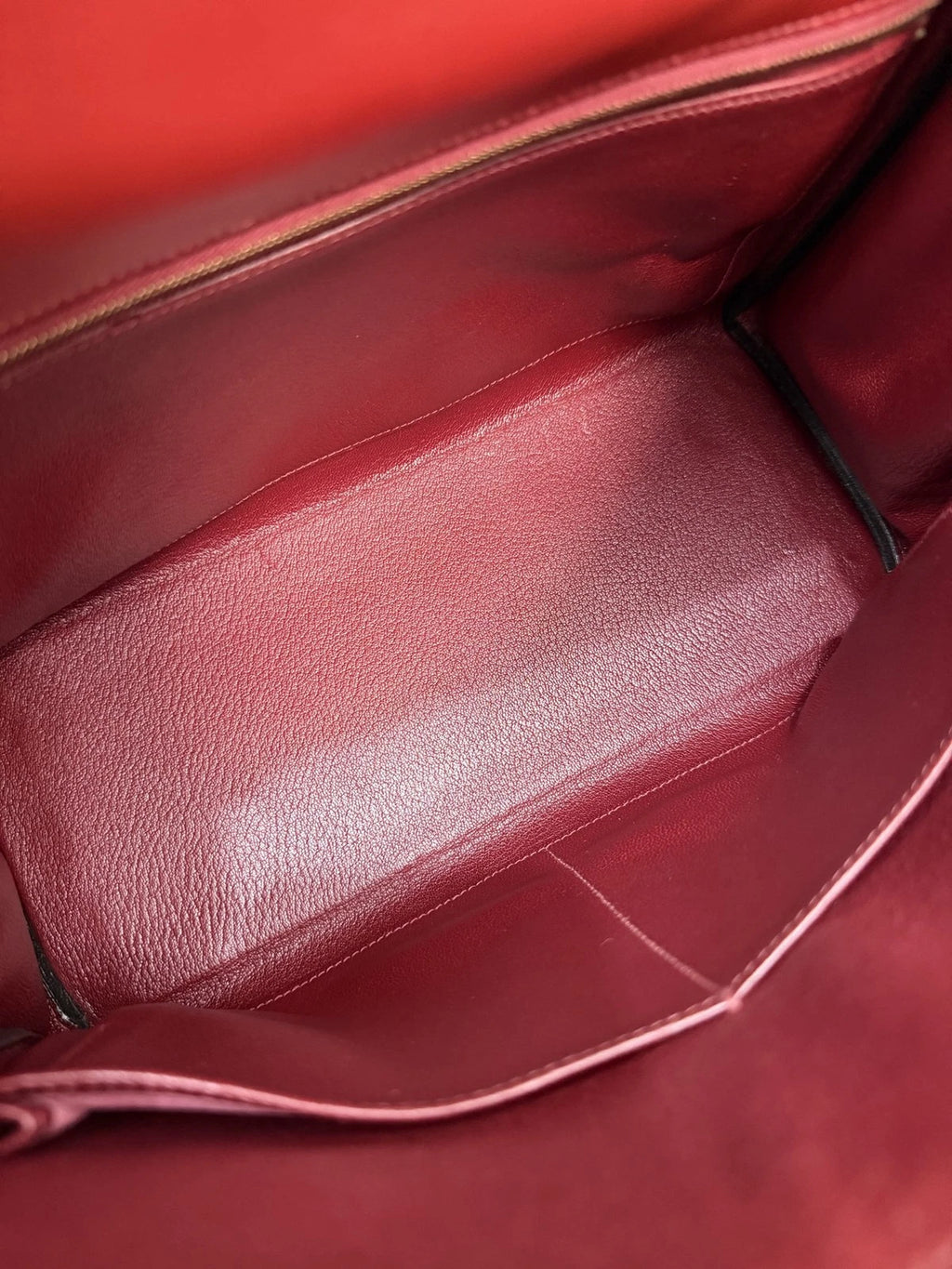 Hermes Kelly28 Top Handle Bag Crossbody Red Gold Used Women Classic Fashion
