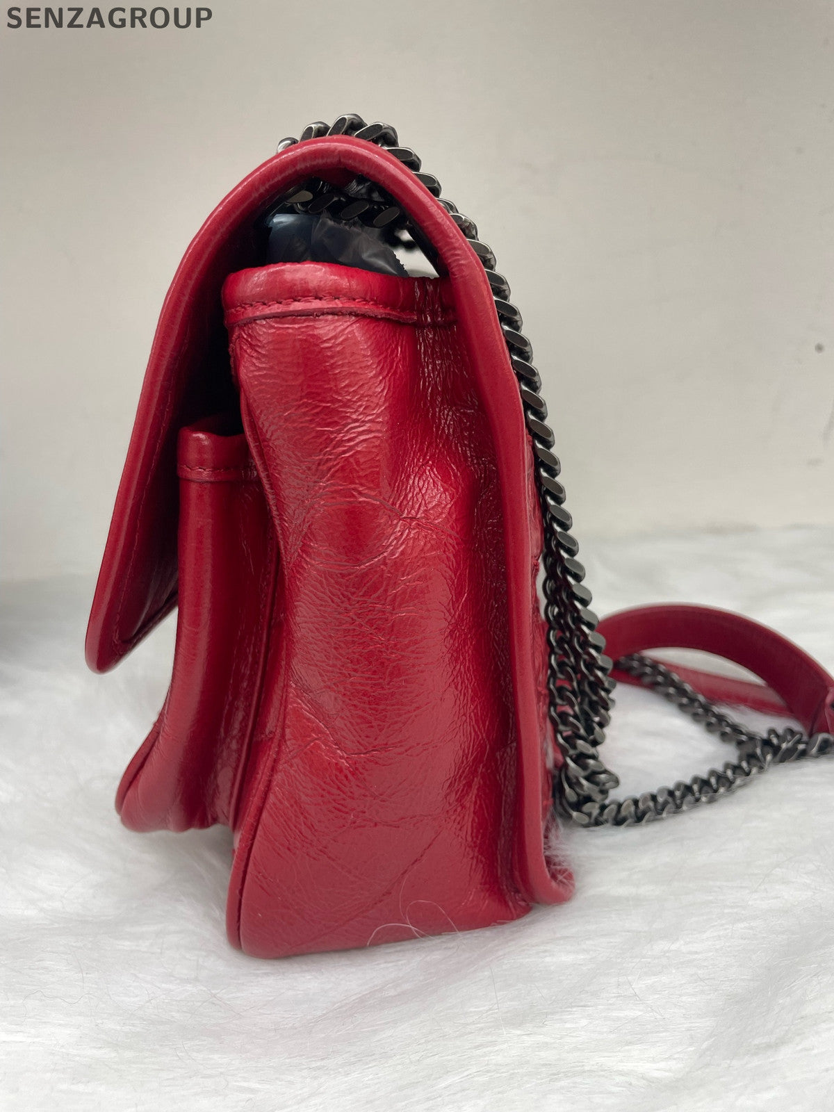 Saint Laurent Red Niki Chain Crossbody Bag Small Classic Women's