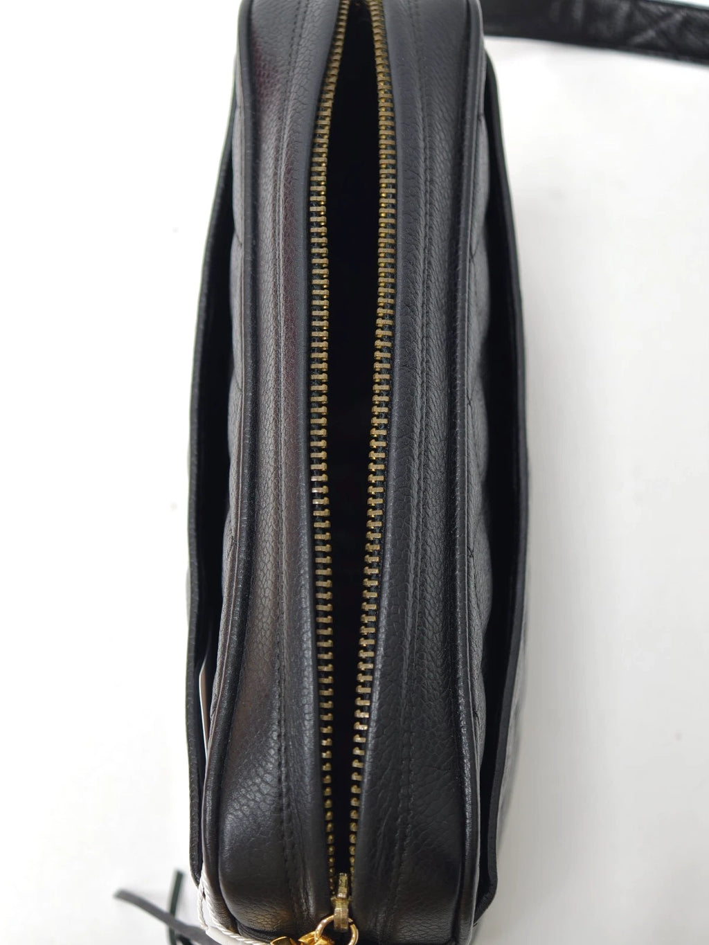 Chanel Diamond Tassel Camera Bag Shoulder Bag Crossbody Black Gold Women Vintage