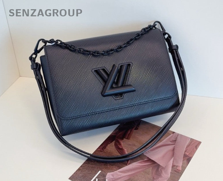 Louis Vuitton Twist so black Epi Leather Chain Shoulder bag Crossbody Women
