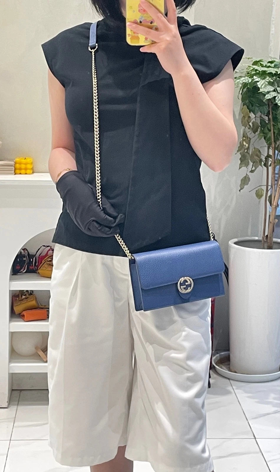 Gucci Leather Chain WOC Crossbody Bag For Women