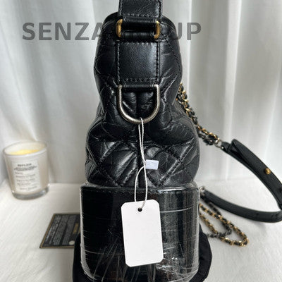 Chanel Classic Medium Black Gold Gabrielle Hobo Chain Shoulder Bag Women