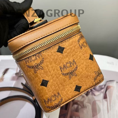 MCM Box Handbag Brown Gold Hardware Women's Classic Crossbody Bag