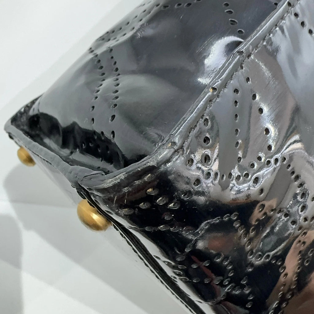 CHANEL Camellia Hollow Black Gold Handbag For Women