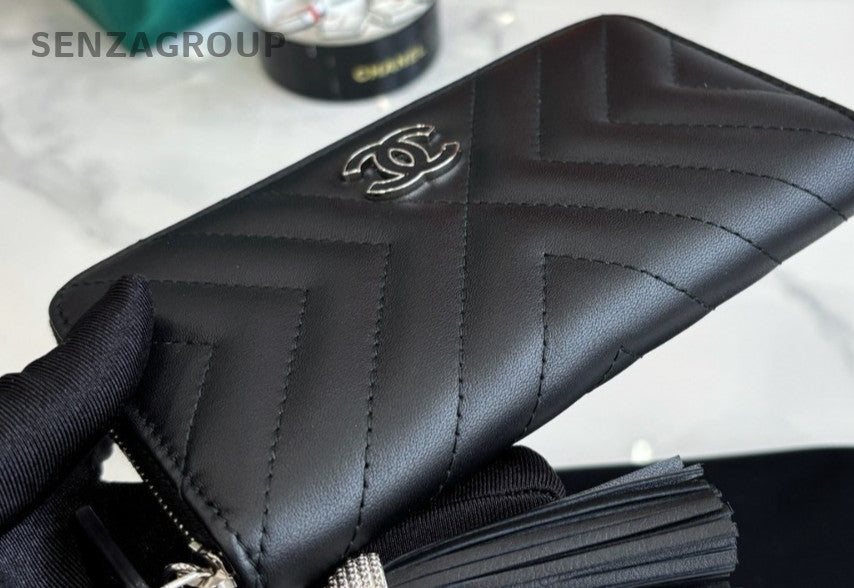 Chanel Calfskin Clutch Wallet Black