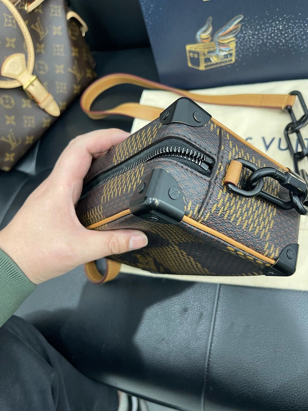 Authentic Louis Vuitton X Nigo Soft Trunk Monogram Shoulder Bag Crossbody