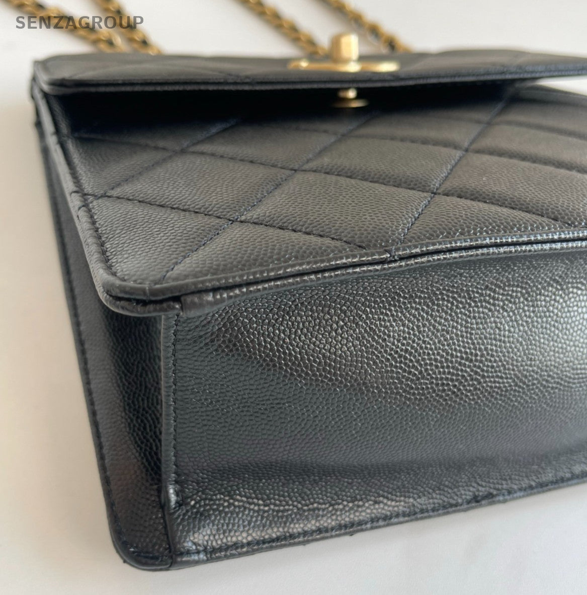 Chanel 23A Diamond Calfskin Chain Backpack Black Gold Women Classic Fashion