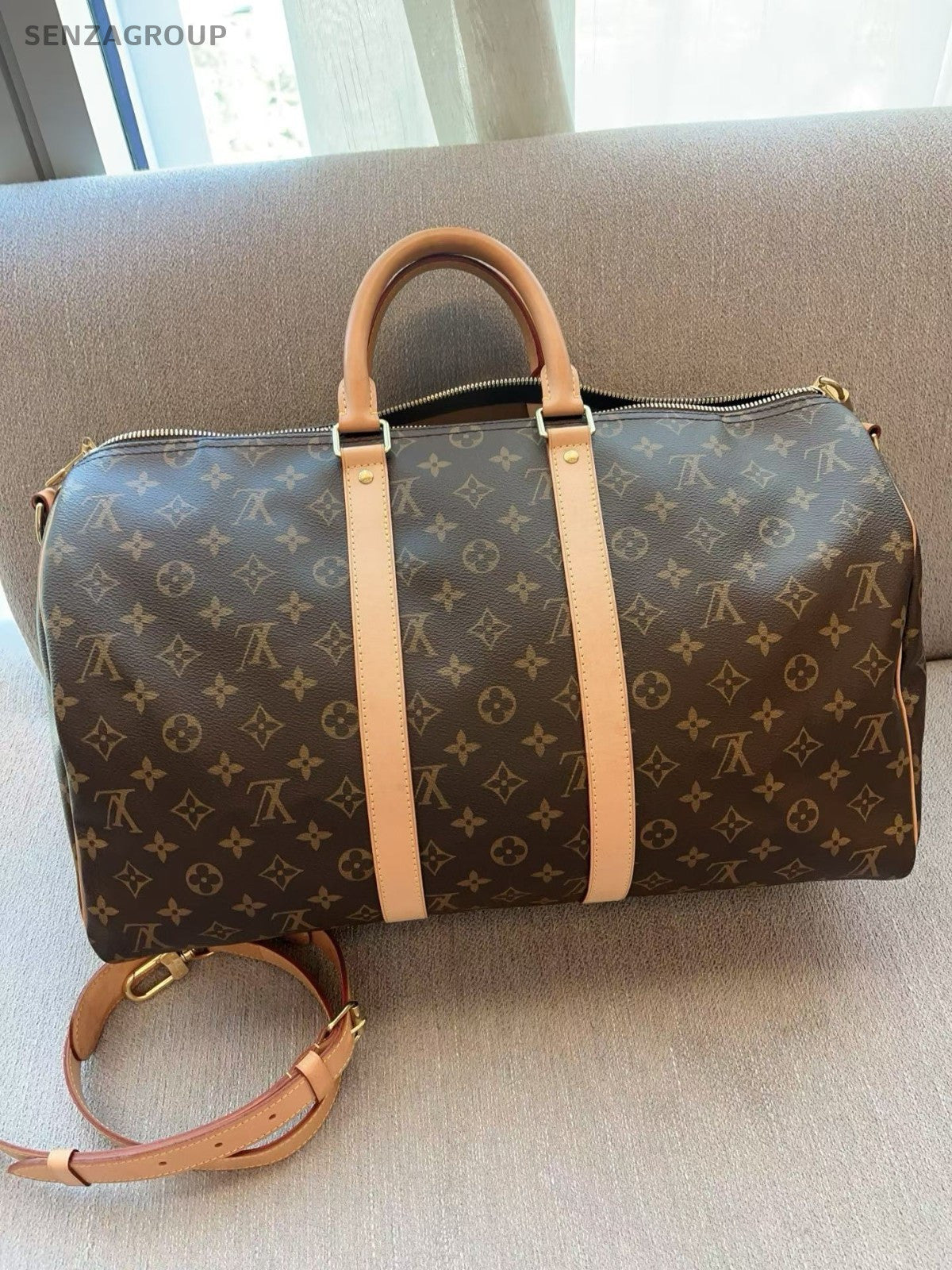 Louis Vuitton Keepall 45 Monogram 2WAY Shoulder Handbag Crossbody Brown