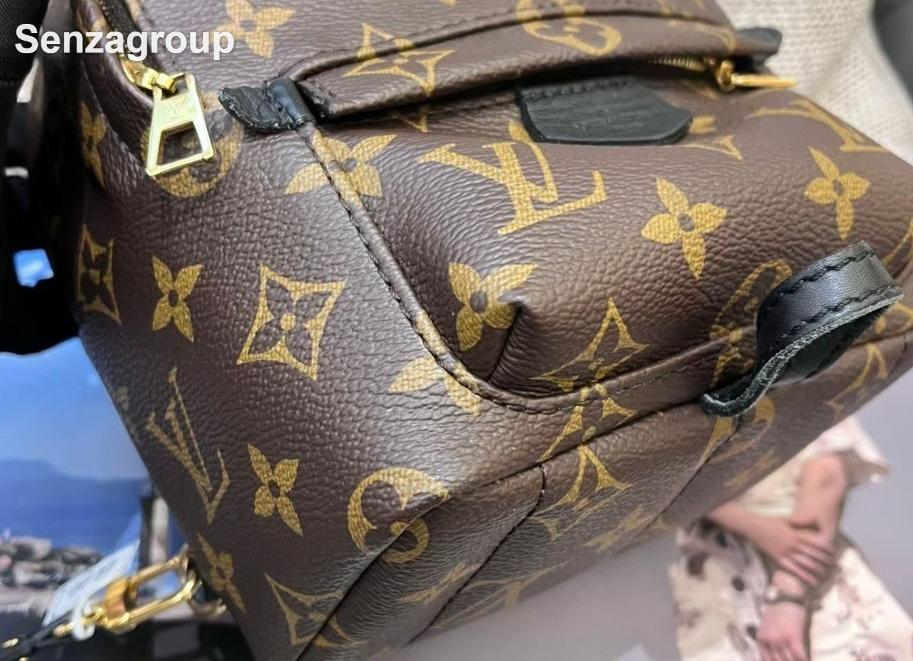 Louis Vuitton Monogram Canvas Mini Backpack Brown Gold Used Women Classic
