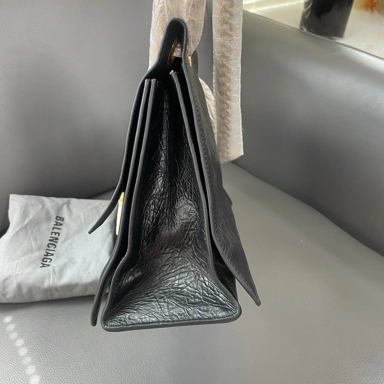 Balenciaga Crush Medium Calfskin Leather Chain Shoulder Bag For Women