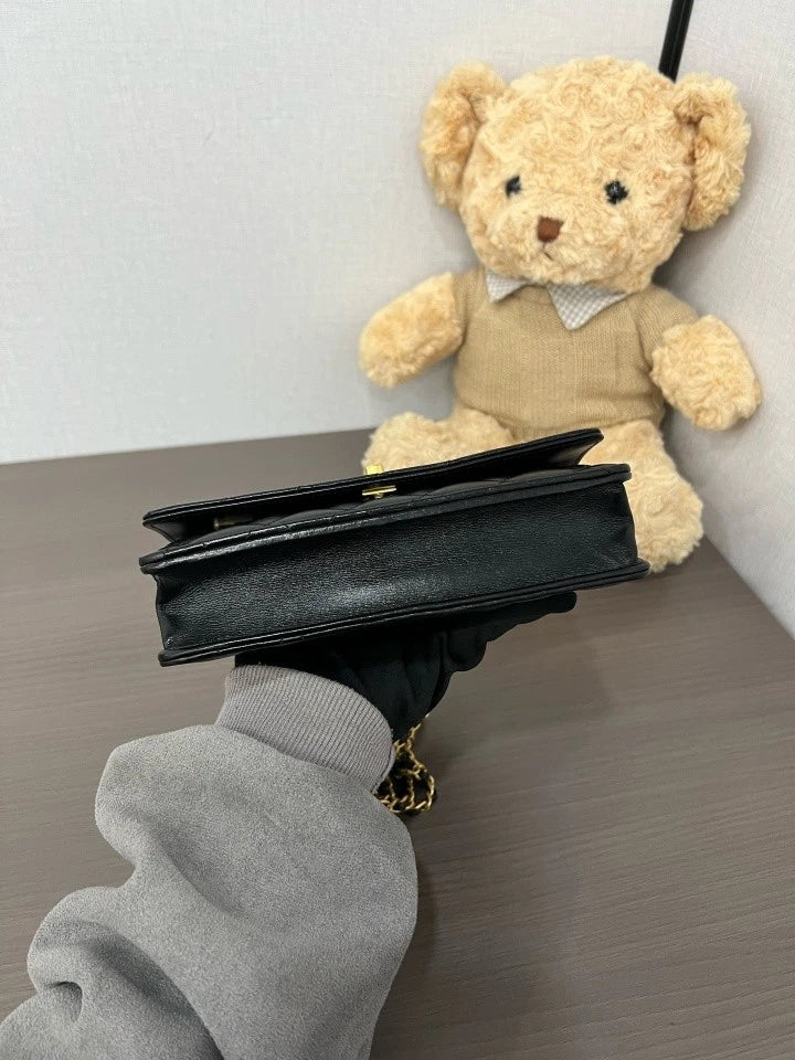 CHANEL Black Leather Small WOC Crossbody Bag For Women