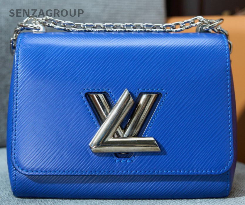 Louis Vuitton Twist Epi Leather PM Chain Shoulder Bag Blue Silver Women Classic