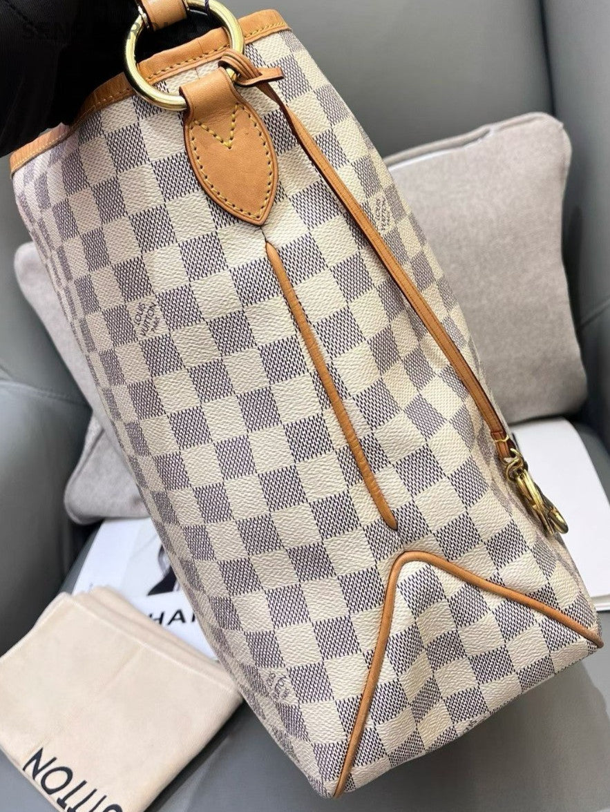 Louis Vuitton Delightful PM Shoulder Bag White Gold Used Women Classic Designer