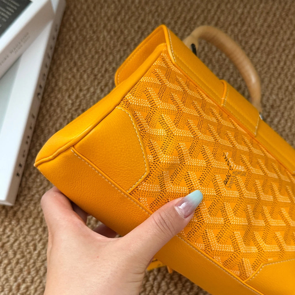 Goyard Saigon Mini Souple Yellow Top Handle Bag For Women