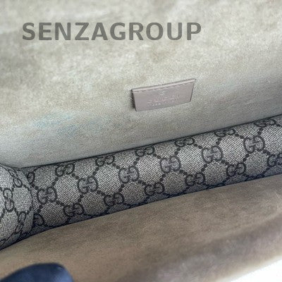 Gucci Dionysus Small Suede GG Supreme Brown Silver Chain Shoulder Bag Women