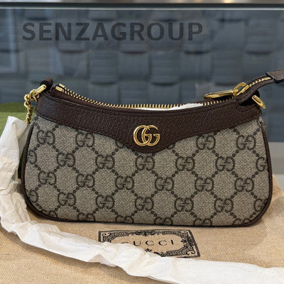Gucci GG Marmont Mini Chain Shoulder Bag Brown Gold Hardware Classic Women