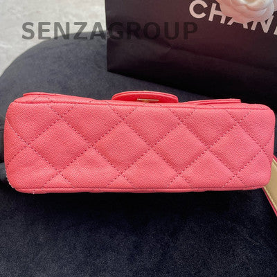 Chanel Classic Flap Pink Gold Hardware Quilted Shoulder Crossbody Bag
