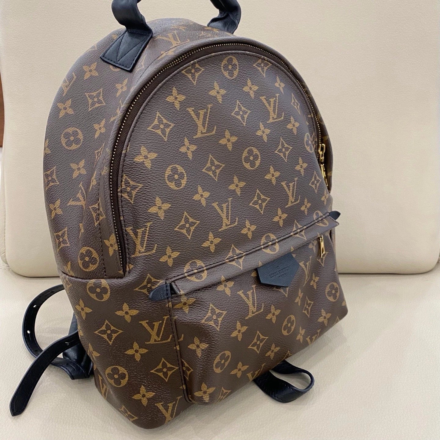 Louis Vuitton Palm Springs Monogram Brown Gold Backpack Excellent