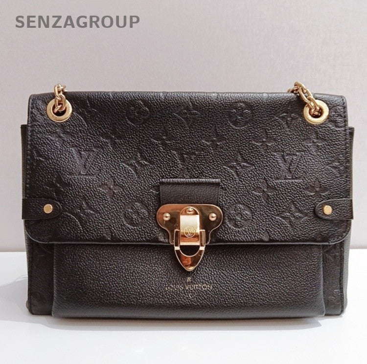 Louis Vuitton Vavin PM Monogram Chain Shoulder Bag Black Gold Women Classic