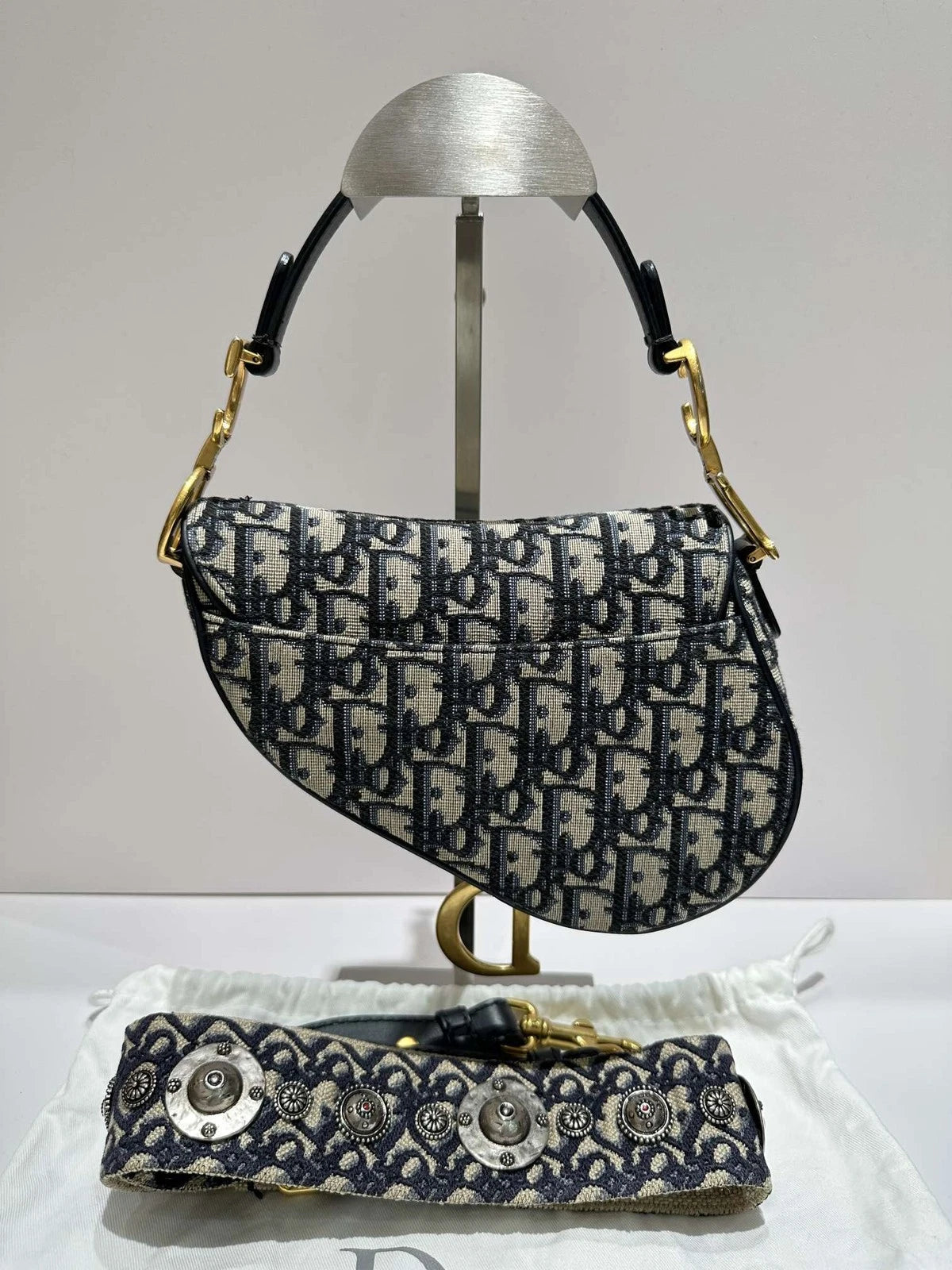 Dior Saddle Monogram Canvas Shoulder Bag Excellent