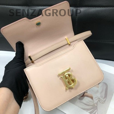 Burberry TB Logo Mini Box Calfskin Crossbody Bag Pink Women's