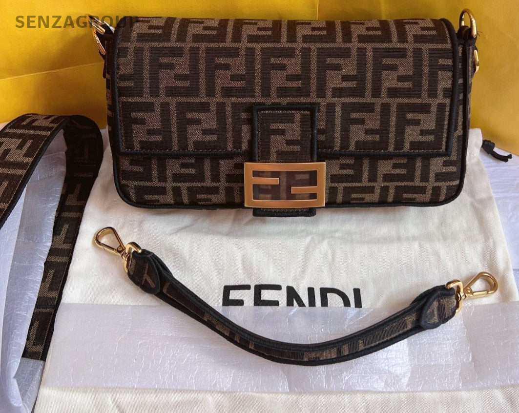 FENDI Monogram Canvas 2way Shoulder Handbag Brown Women Brand NEW